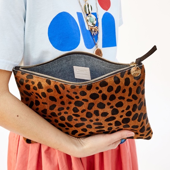 Clare V. Leopard Hair-On Flat Clutch - Picture 2 of 8